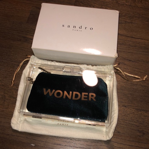 Rare Sandro Green Velvet Wonder Box Clutch - Picture 2 of 5